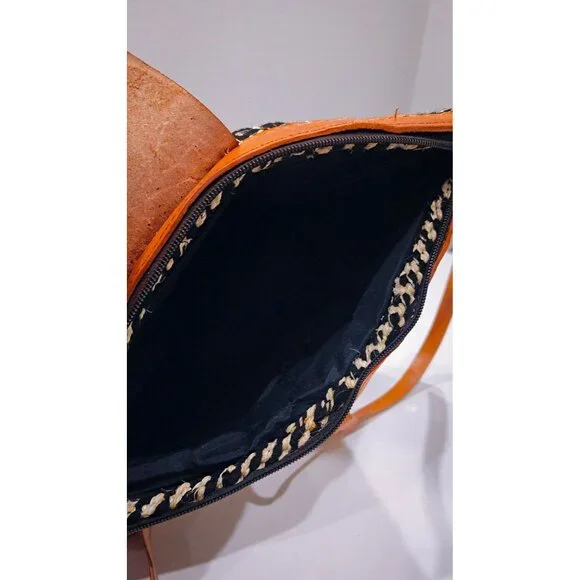 Handmade Zebra Weave Design Boho Kenyan Bag - Picture 4 of 5